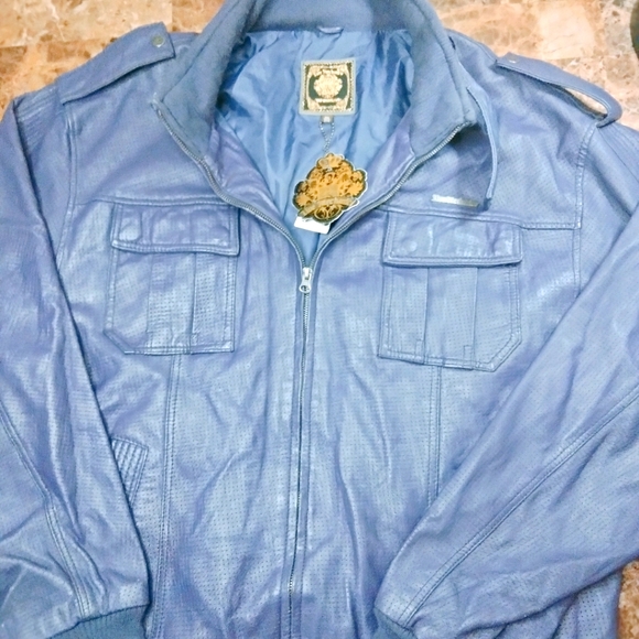 Live Mechanics Leather Bomber Jacket 3X Purple New With Tags!!!! - Picture 1 of 8